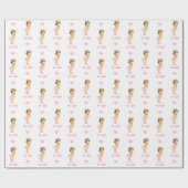 Cadeau Bébé Fille Envelopper Papier Vintage Bébé C'est un (Plat)