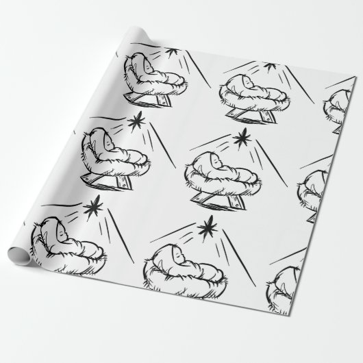 Cadeau Bébé Jésus en papier enveloppant (Déroulé)