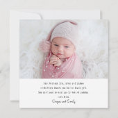 Cadeau bébé Merci moderne Baby shower nouveau-né (Dos)