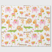Cadeau Bébé mignon fille rose Jungle papier d'enveloppeme (Plat)