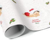Cadeau Bébé Noël Rouge Père Noël Chapeau Dot Papier d'env (Coin rond)