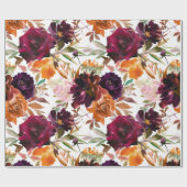 Cadeau Belle couleur automne papier d'enveloppement flora (Plat)