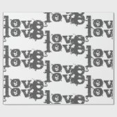 Cadeau Belle LOVE GREY BLACK Wrapper Papier (Plat)