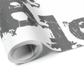 Cadeau Belle LOVE GREY BLACK Wrapper Papier (Coin rond)