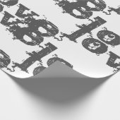 Cadeau Belle LOVE GREY BLACK Wrapper Papier (Coin)