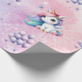Cadeau Belle Unicorne avec papier enveloppant à ballons (Coin)