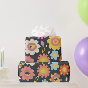 Cadeau Belles fleurs colorées et oiseaux Papier d'envelop