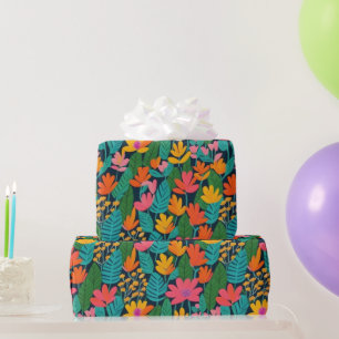 Cadeau Belles fleurs colorées et oiseaux Papier d'envelop