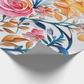 Cadeau Belles fleurs colorées Papier d'enveloppement (Coin)