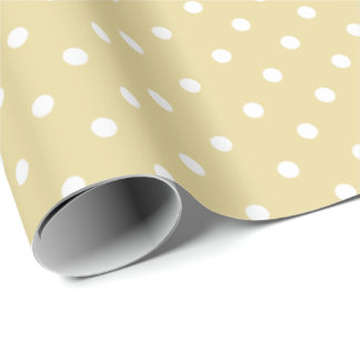 Cadeau Beurre jaune | Papier blanc à enveloppement à poin