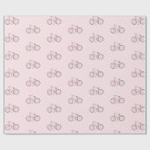 Cadeau Bicyclettes roses sucrées sur papier d'emballage b (Plat)