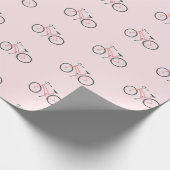 Cadeau Bicyclettes roses sucrées sur papier d'emballage b (Coin)
