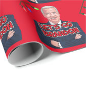 CADEAU BIDEN ALLONS BRANDON CHRISTMAS WRAPPING PAPIER (Coin rond)
