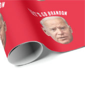 CADEAU BIDEN ALLONS BRANDON CHRISTMAS WRAPPING PAPIER (Coin rond)