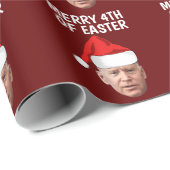 CADEAU BIDEN CHRISTMAS MERRY 4TH EASTER WRAPPER PAPIER (Coin rond)