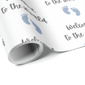 Cadeau Bienvenue Dans Le Monde Papier Enveloppant Bébé (Coin rond)