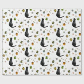 Cadeau Black Cat Gold Ball et Stars Wrapper Papier (Plat)