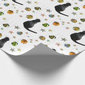 Cadeau Black Cat Gold Ball et Stars Wrapper Papier (Coin)