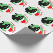 Cadeau Black Meowy Christmas Kitty Wrapper Papier (Coin)