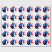 Cadeau Black Meowy Christmas Kitty Wrapper Papier (Plat)