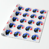 Cadeau Black Meowy Christmas Kitty Wrapper Papier (Déroulé)
