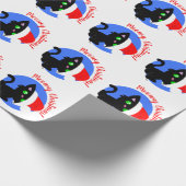 Cadeau Black Meowy Christmas Kitty Wrapper Papier (Coin)