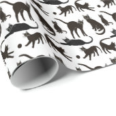 Cadeau Blackie le papier d'emballage de chat noir (Coin rond)