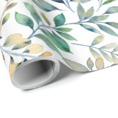 Cadeau Blanc avec papier d'enveloppement d'aquarelle (Coin rond)