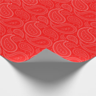 Cadeau Blanc de Paisley sur le papier d'emballage rouge