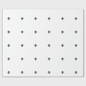 Cadeau Blanc et papier d'emballage de Black Fleur De Lis (Plat)