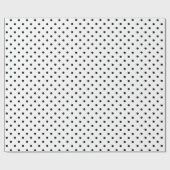 Cadeau Blanc| Papier à enveloppement à points Polka noirs (Plat)
