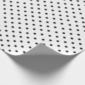 Cadeau Blanc| Papier à enveloppement à points Polka noirs (Coin)