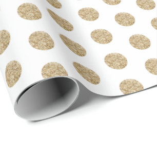Cadeau Blanc  Papier enveloppant points de Parties scinti