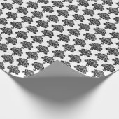 Cadeau BLANCHE | Papier d'enveloppement noir Damas (Coin)