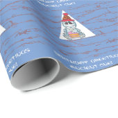 Cadeau Bleu "Ancien" MUMMY WRAPPER PAPIER (Coin rond)