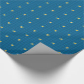 Cadeau Bleu avec papier d'enrobage en housse d'accentuati (Coin)