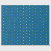 Cadeau Bleu avec papier d'enrobage en housse d'accentuati (Plat)