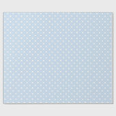 Cadeau Bleu bébé | Papier blanc à enveloppement à points (Plat)