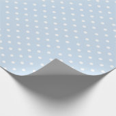 Cadeau Bleu bébé | Papier blanc à enveloppement à points (Coin)