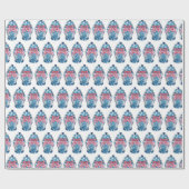 Cadeau Bleu Chinoiserie Ginger Jar Jars Envelopper papier (Plat)