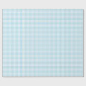 Cadeau Bleu Clair | Papier blanc En vichy enveloppement (Plat)
