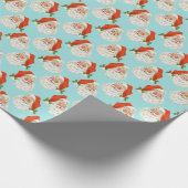 Cadeau Bleu Clair | Papier d'enrobage Père Noël vintage (Coin)