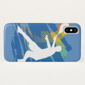 Cadeau bleu de coque iphone avec le joueur de (Dos (Horizontal))