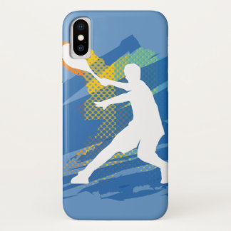 Cadeau bleu de coque iphone avec le joueur de
