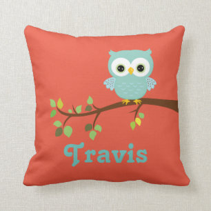 Cadeau bleu et orange de bébé de coussin de