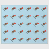 Cadeau Bleu garçon 1er anniversaire peluche ours papier à (Plat)