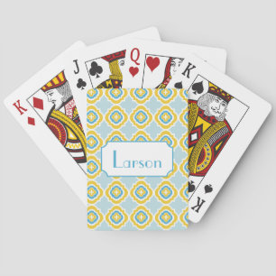 Cadeau bleu jaune de coutume de cartes de jeu de