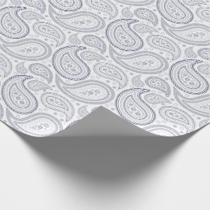 Cadeau Bleu marine de Paisley sur le papier d'emballage