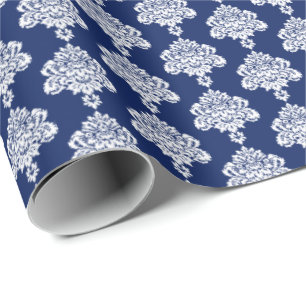 Cadeau Bleu Marine Papier blanc à enveloppement de Dama