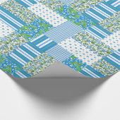 Cadeau Bleu Matin Glory Faux Patchwork Wrapwork Papier (Coin)